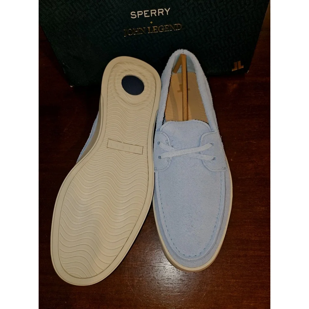 Mens Sperry x John Legend Signature Suede 2-Eye Boat Shoes Blue‎ Mens 8M
